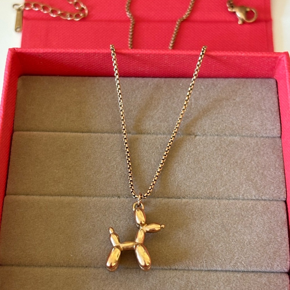 Rose gold dog necklace
